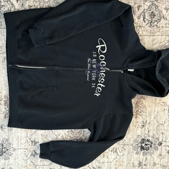 Gildan Black Women's Crew Neck Sweater - Picture 2 of 5